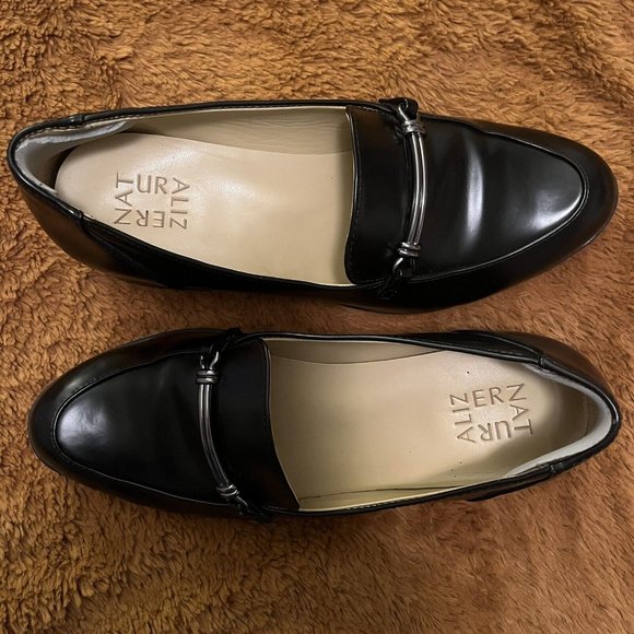 Naturalizer Women's Naples Model Slip On Block Heel Loafer Shoes Size 9W Black - Picture 3 of 12